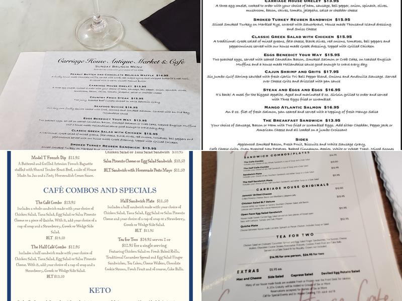 Carriage House Antique Market and Cafe Menu