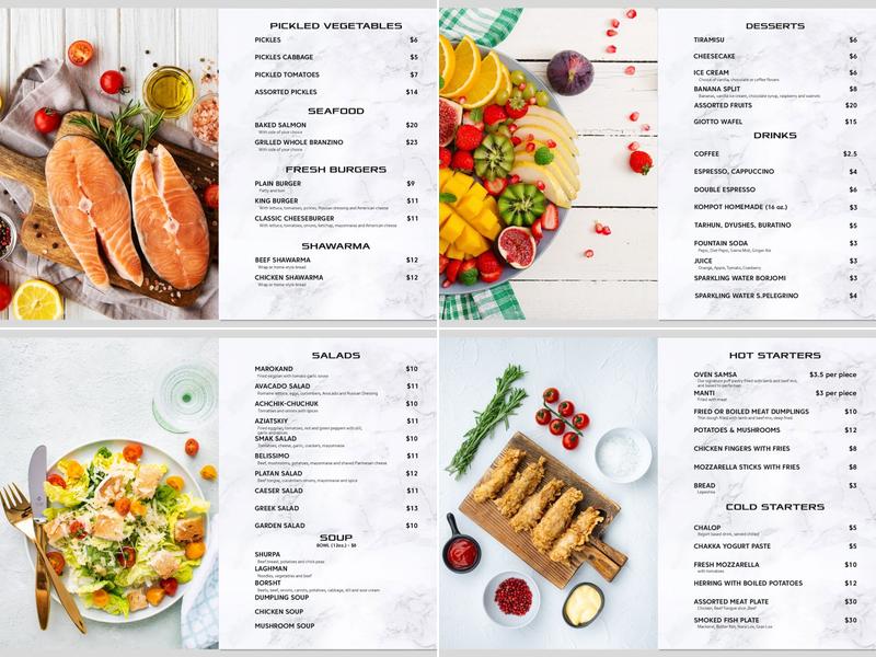 Saffran (SEBZOR KALLA POCHA) Menu