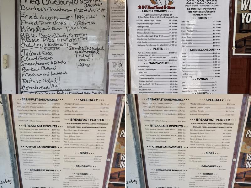 B & T Soul Food And More Menu