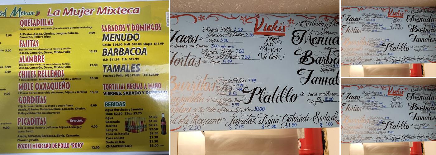 Tacos Vicki's Menu