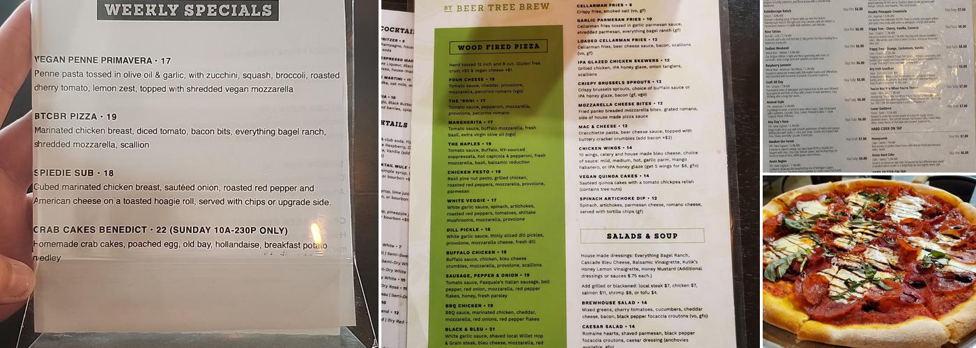 Factory by Beer Tree Brew Menu