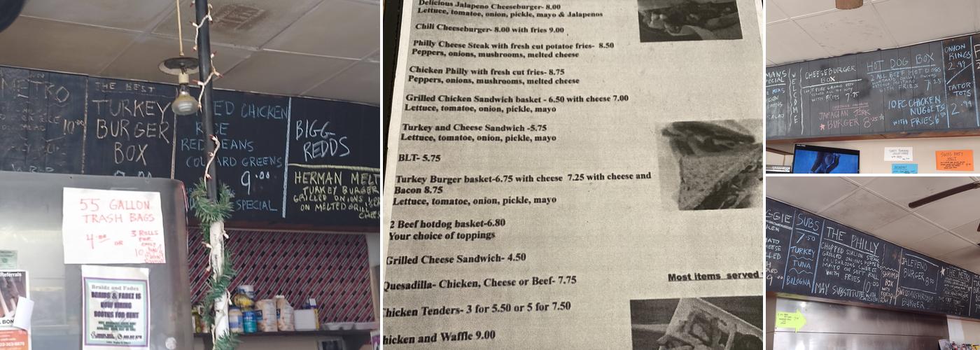 Bigg Redd's Diner Menu
