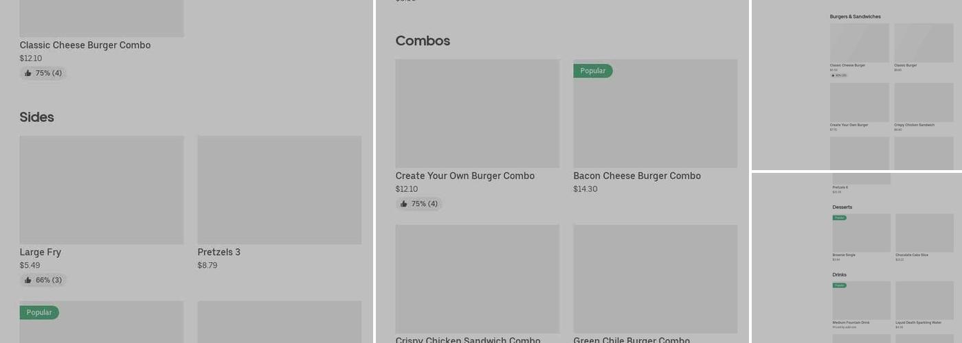 The Burger Experience Menu