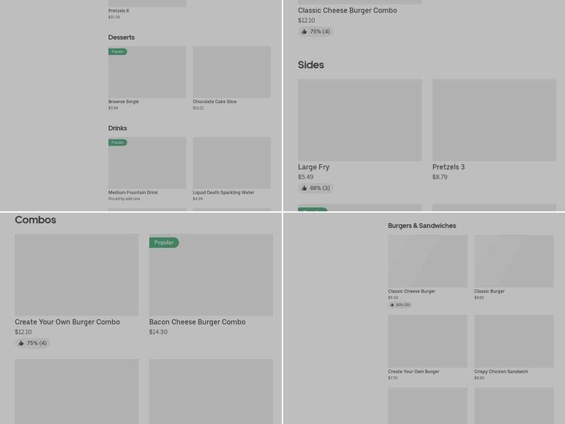 The Burger Experience Menu