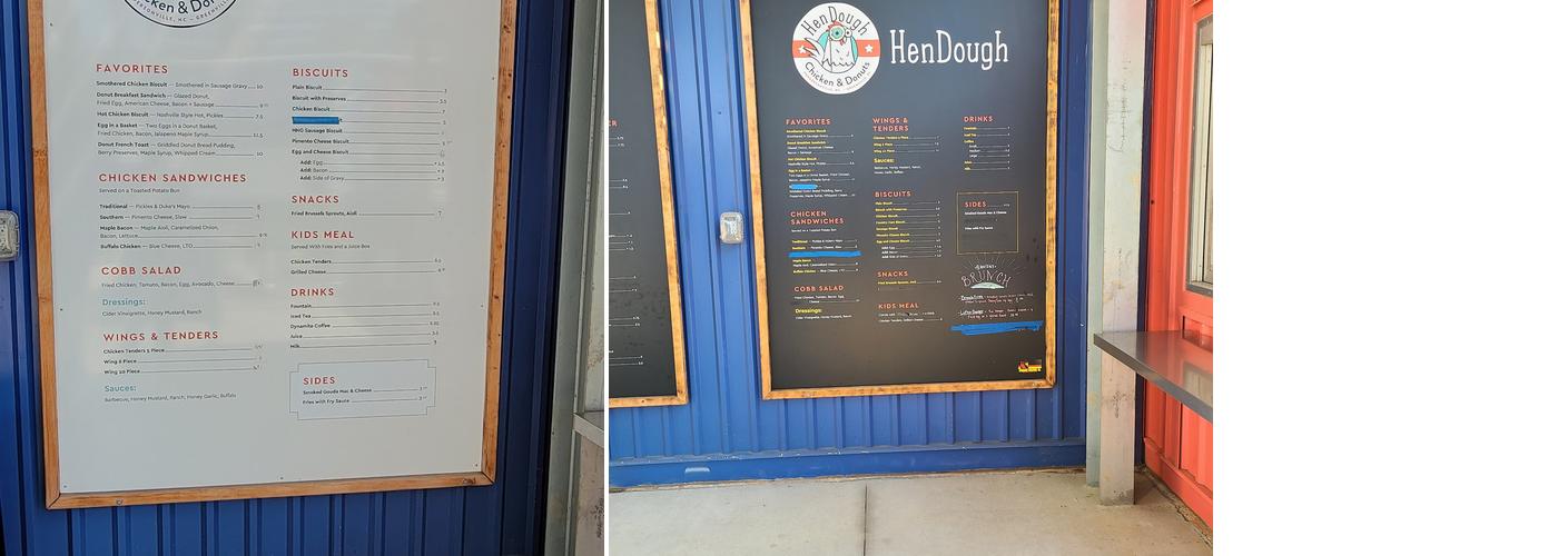 HenDough Chicken & Donuts Menu