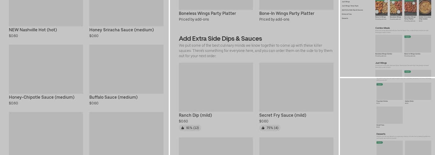 It's Just Wings Menu