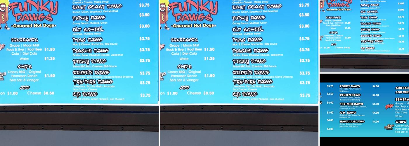 Funky Dawgs Menu