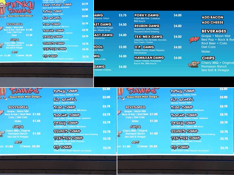 Funky Dawgs Menu