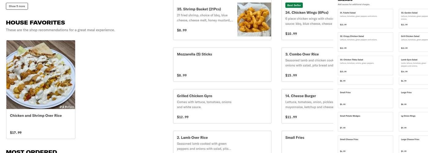 Halal Gyro House Menu