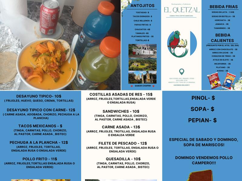 El Quetzal Menu