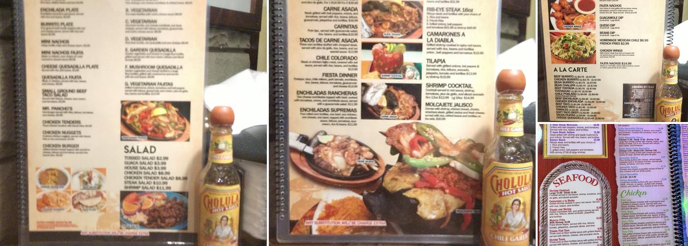 El Potro Menu