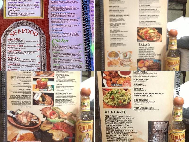 El Potro Menu