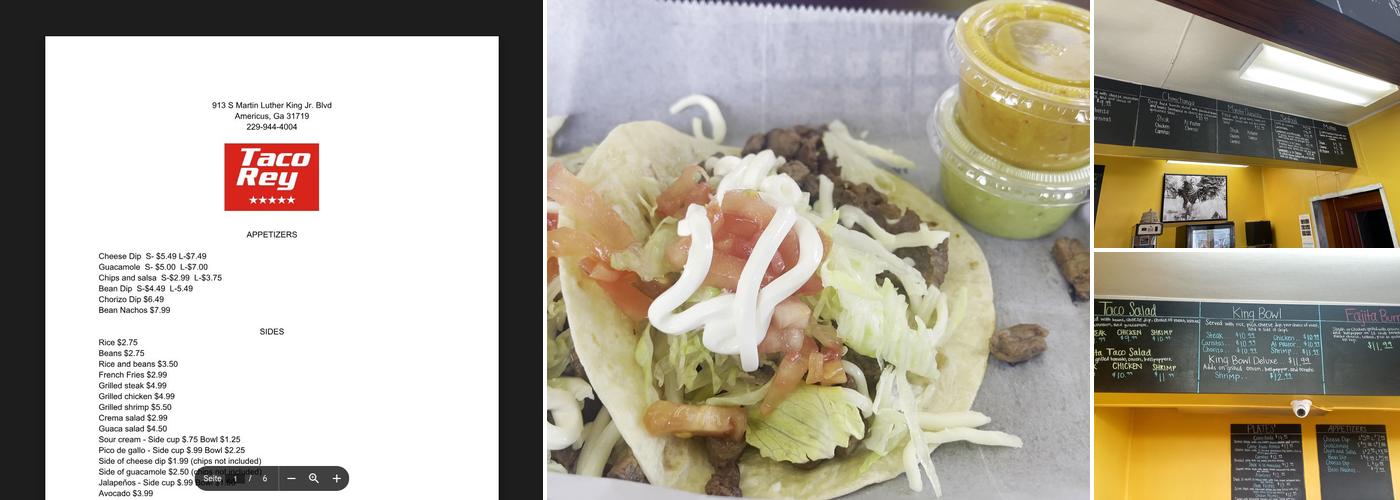 Taco Rey Menu