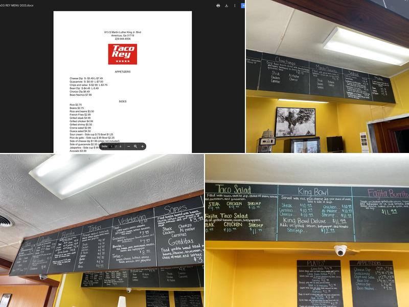 Taco Rey Menu