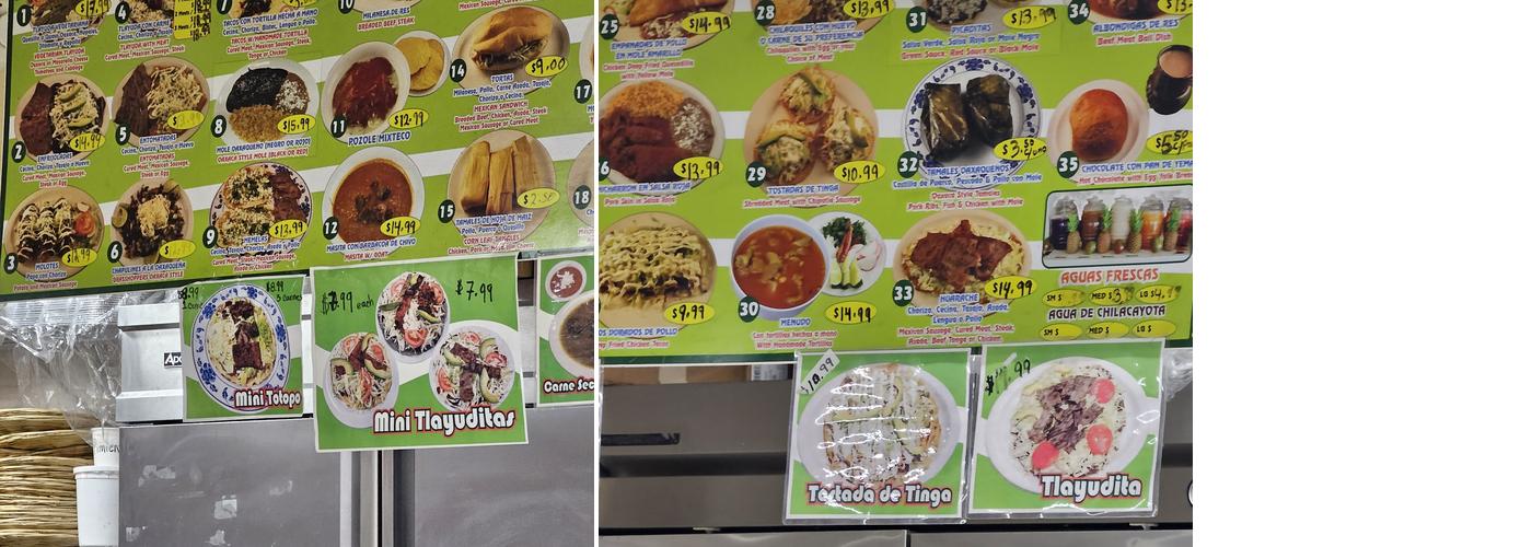 Casa Mixteca Menu