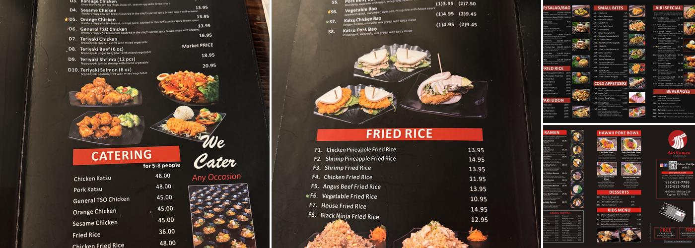 Airi Ramen Cypress Menu