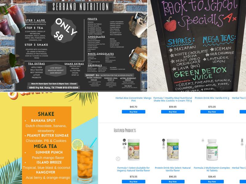 Serrano Nutrition Menu