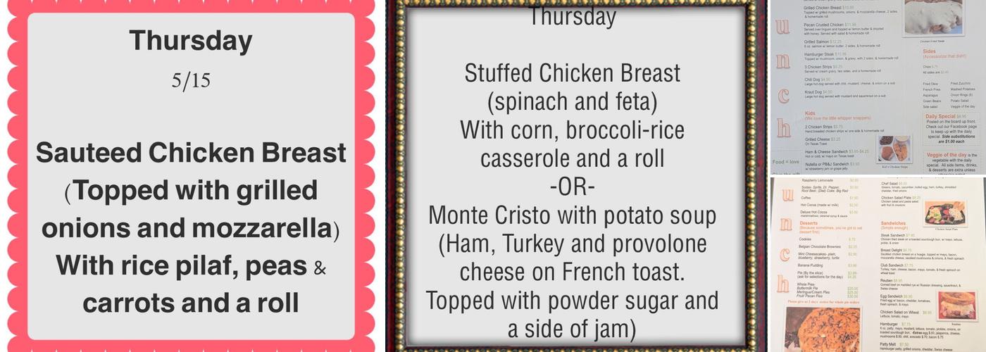 Deborah’s Kitchen Table Menu