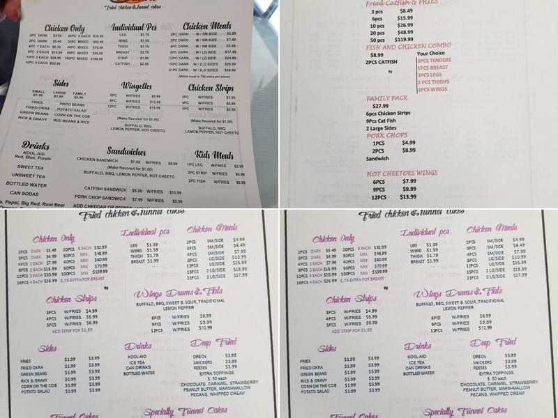 Buster’s Fried Chicken and Funnel Cakes Menu