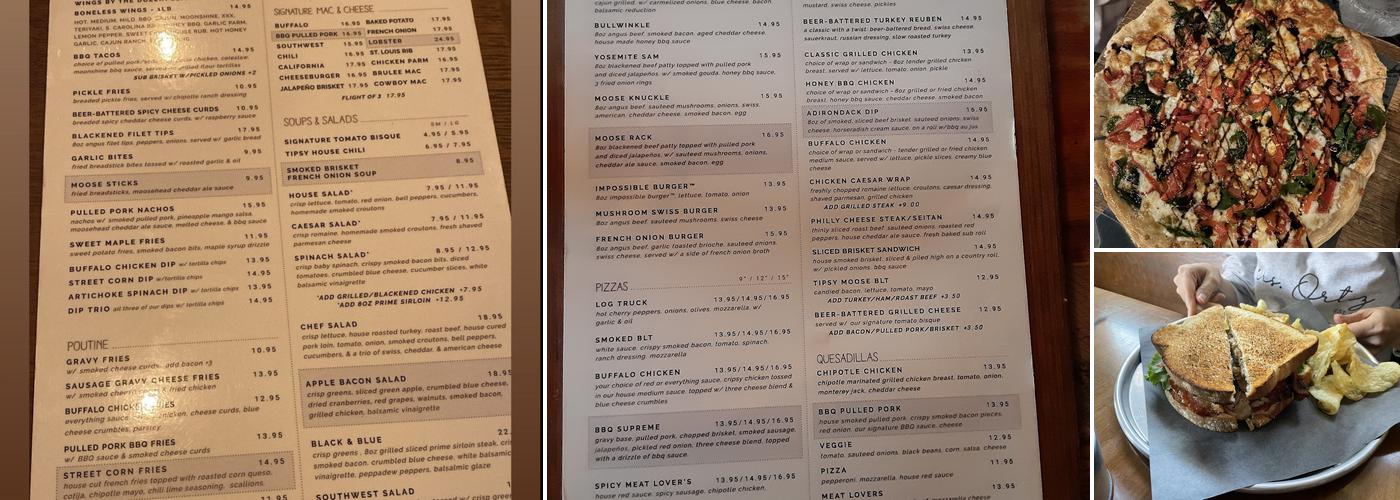 Tipsy Moose Albany Menu