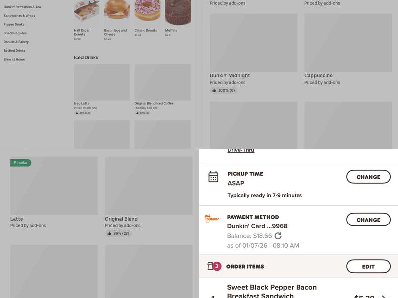 Dunkin' Menu