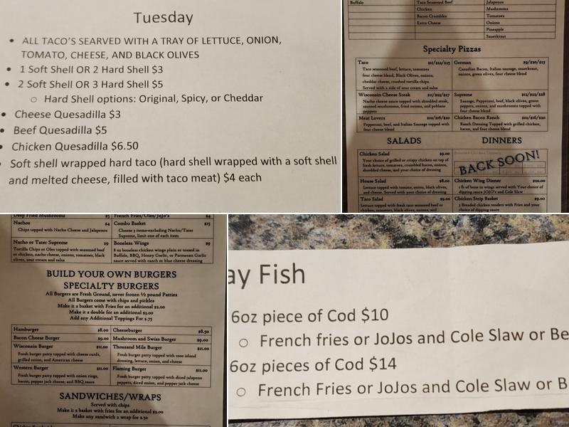 11th Frame Bar and Grille Menu