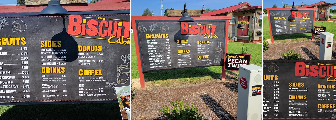The Biscuit Cabin Menu