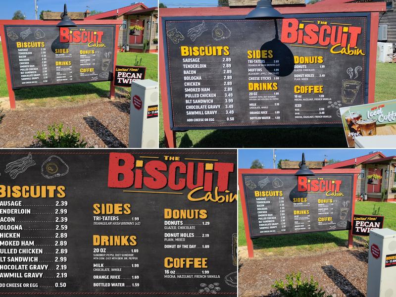 The Biscuit Cabin Menu