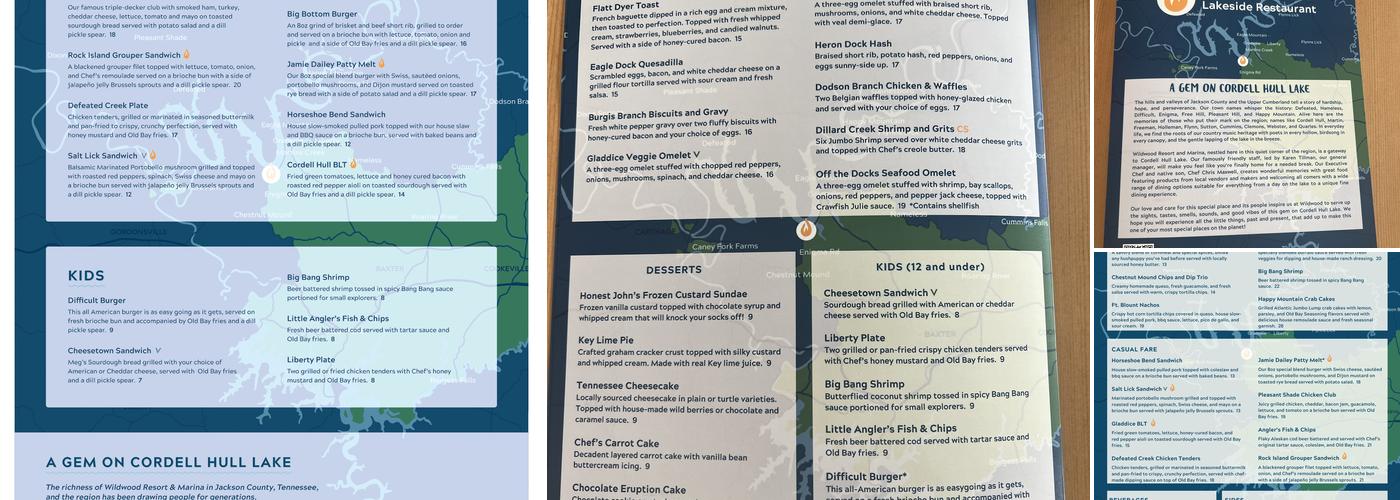 Wildwood Resort & Marina Menu