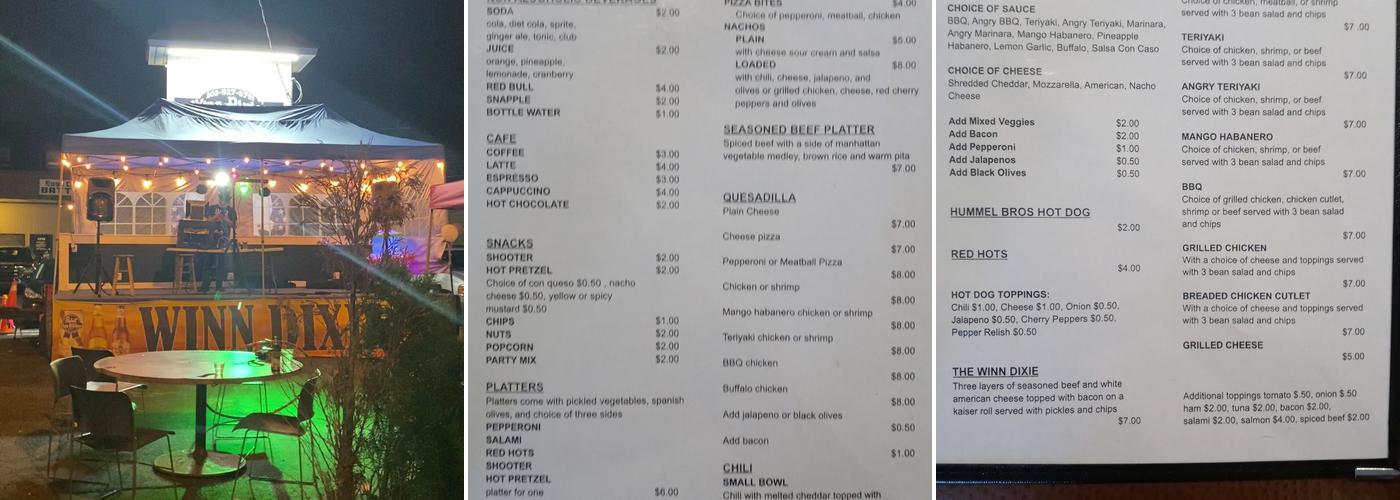 Winn-Dixies Cafe Menu