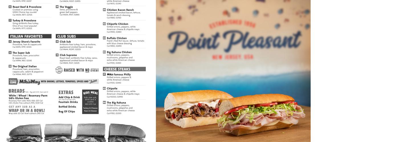 Jersey Mike's Subs Menu
