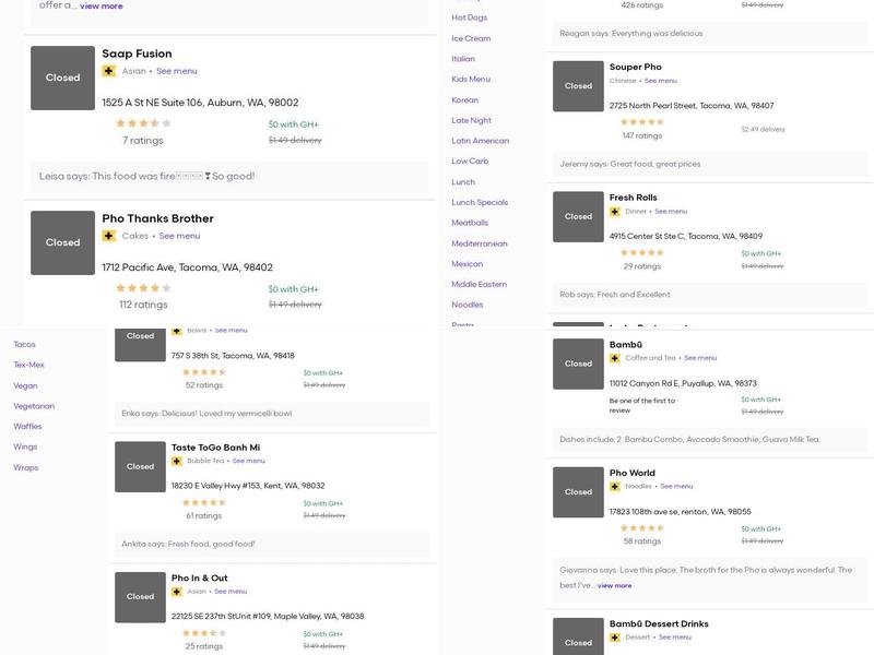 Coffee Fresh & Hot Menu