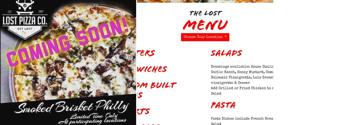 Lost Pizza Co. Tupelo West Main Menu