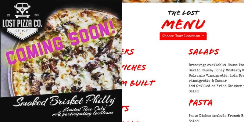 Lost Pizza Co. Tupelo West Main Menu