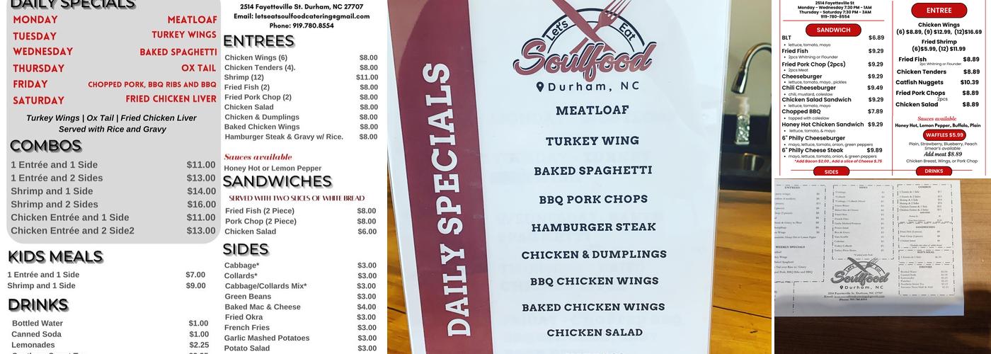 Let's Eat Soul Food Menu