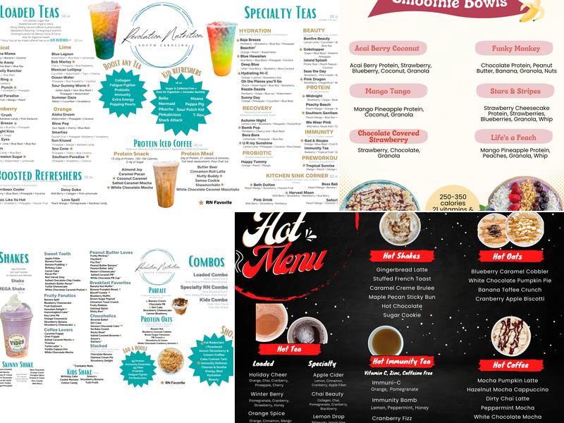 Revolution Nutrition Menu