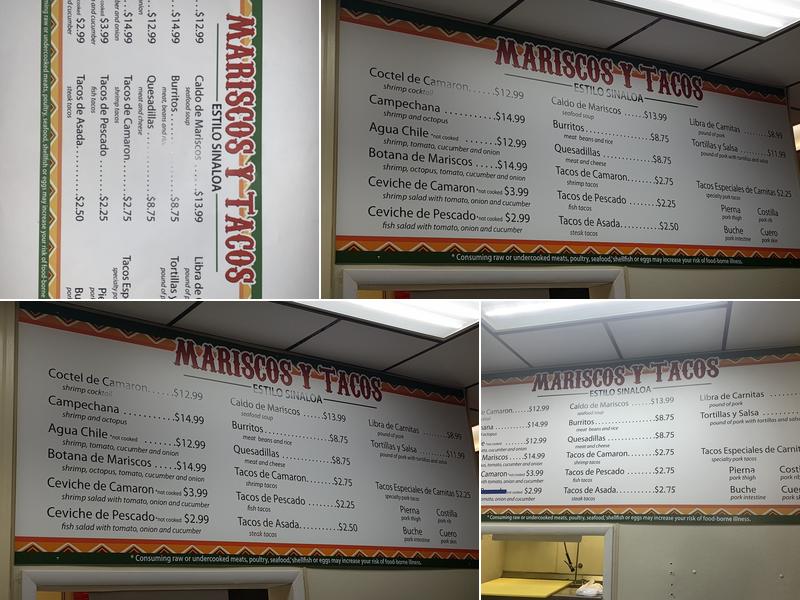El Viejon Mariscos Y Tacos Menu