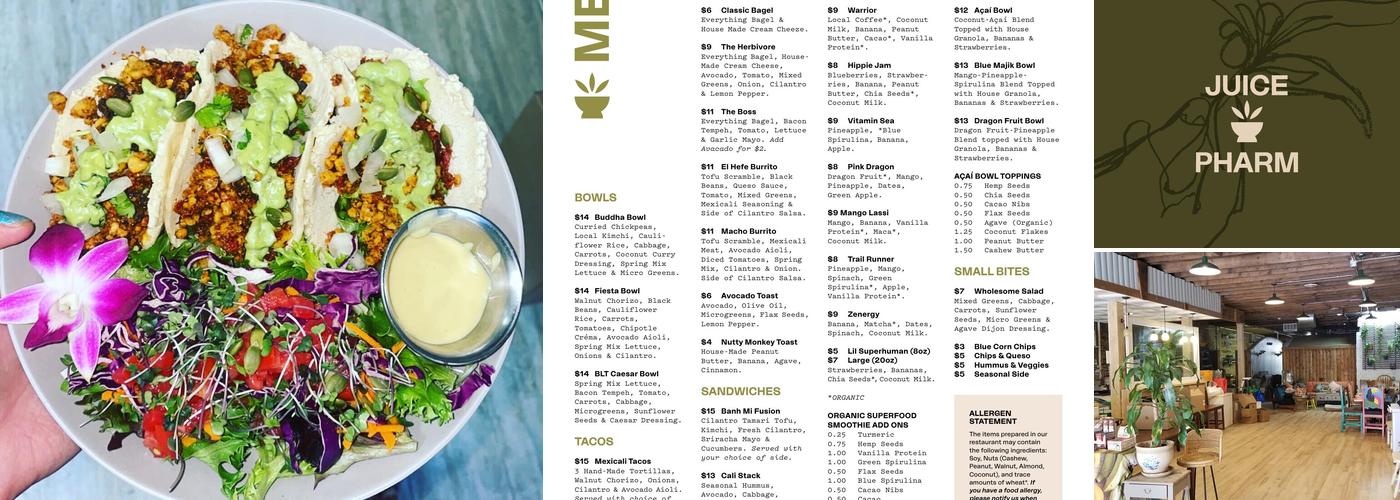 Juice Pharm Menu