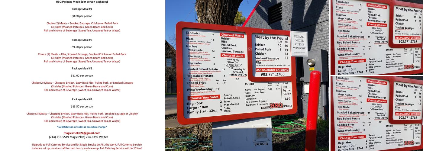Magic Smoke BBQ Menu