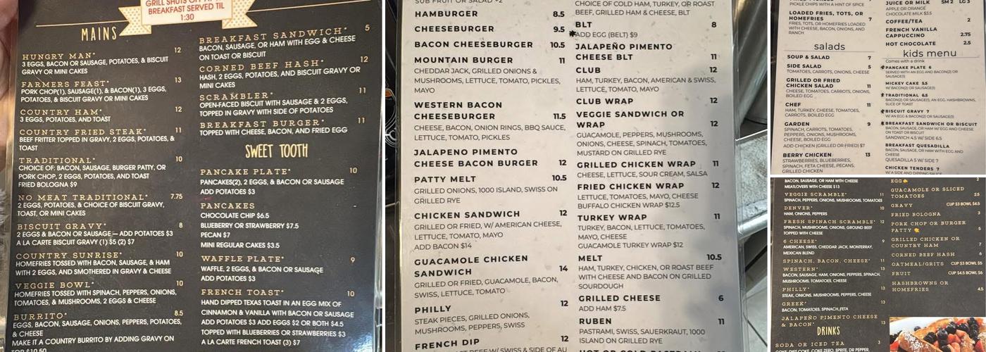 BB’s Cafe Menu