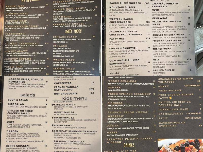 BB’s Cafe Menu