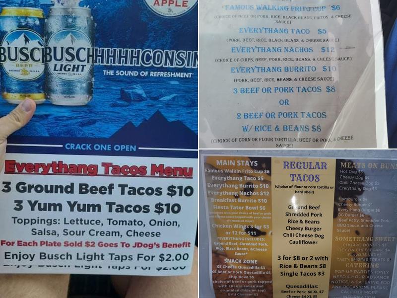 Everythang Tacos Menu