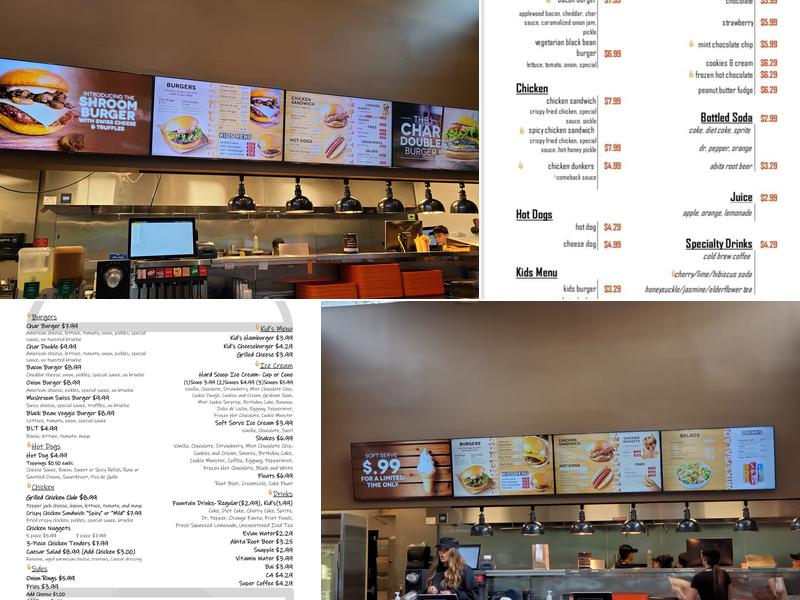 Char Burger & Creamery Menu