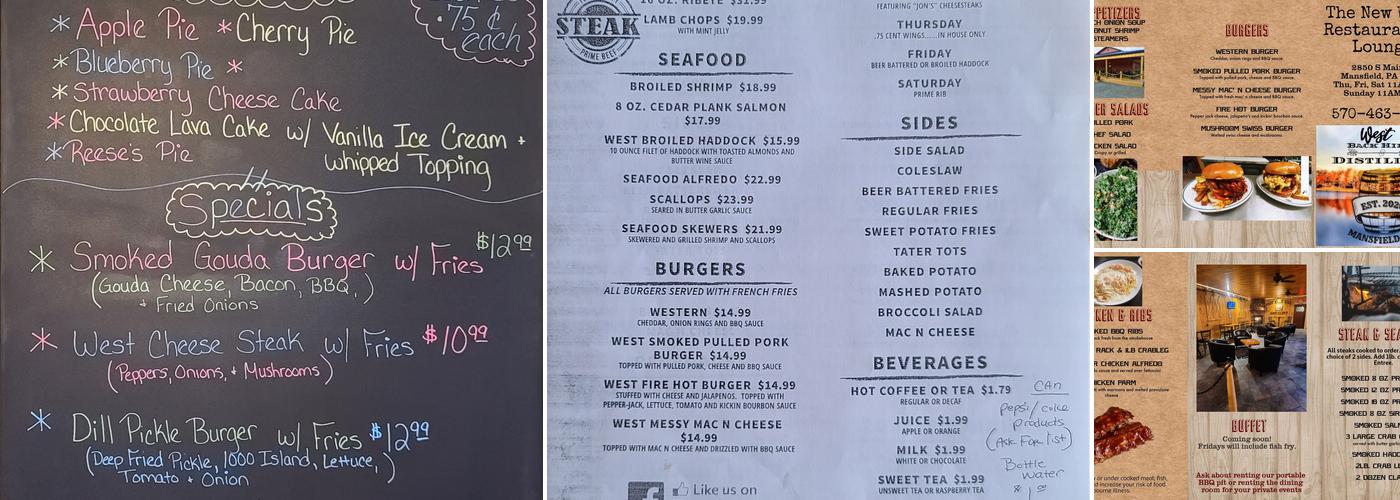 The New West Restaurant & Lounge Menu