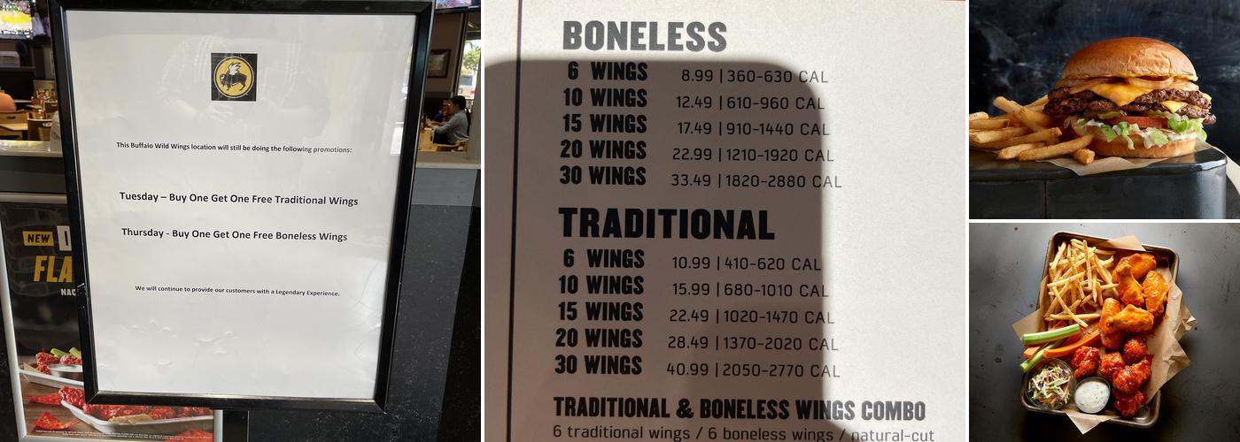 Buffalo Wild Wings Menu