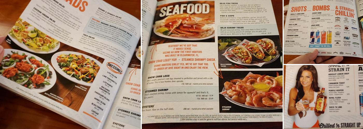 Hooters Menu
