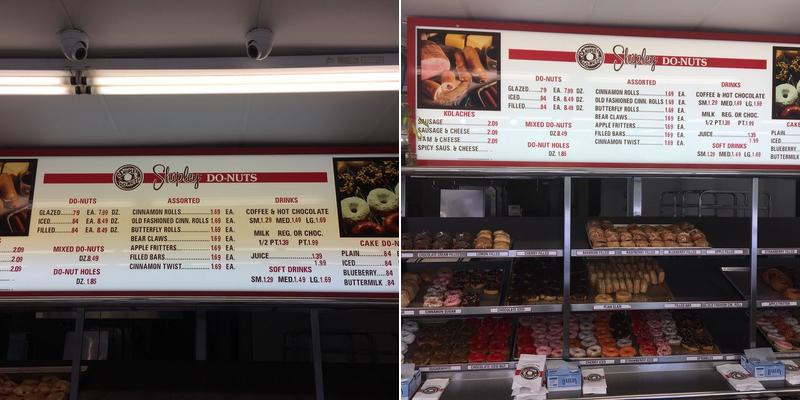 Shipley Do-Nuts Menu