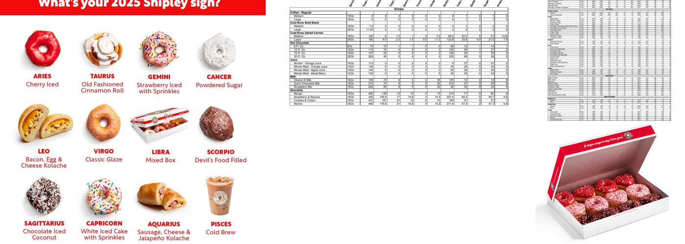 Shipley Do-Nuts Menu