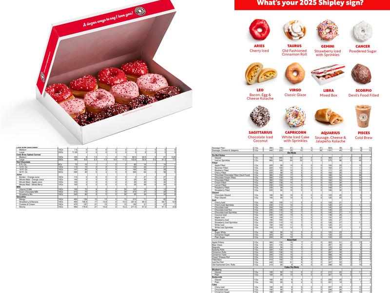 Shipley Do-Nuts Menu