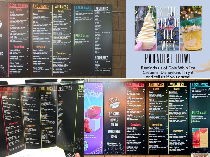 Rush Bowls Menu